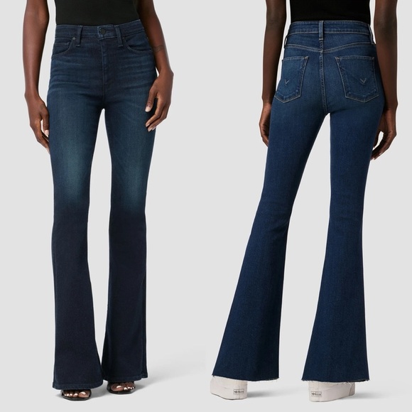 Hudson Heidi High Rise Flare Dark Wash Denim - Picture 1 of 9
